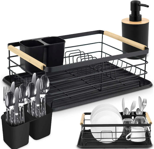 Massido Massido Geschirrabtropfer Aluminium Schwarz 43x32x14cm