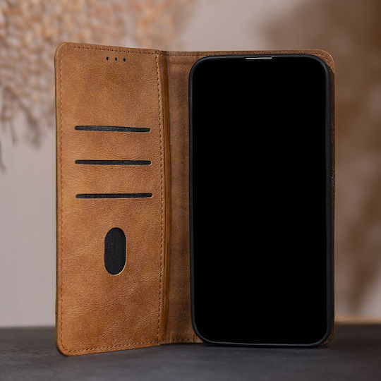 TelForceOne Seam Book Σιλικόνης / Δερματίνης Καφέ (Galaxy A36)