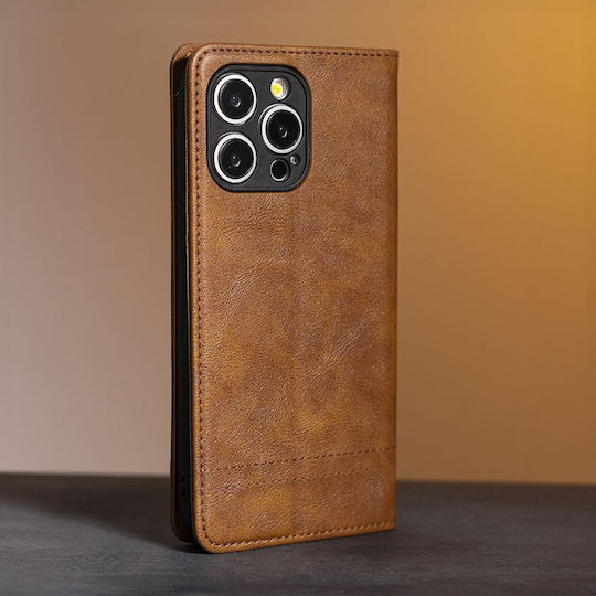 TelForceOne Seam Book Σιλικόνης / Δερματίνης Καφέ (Galaxy A36)