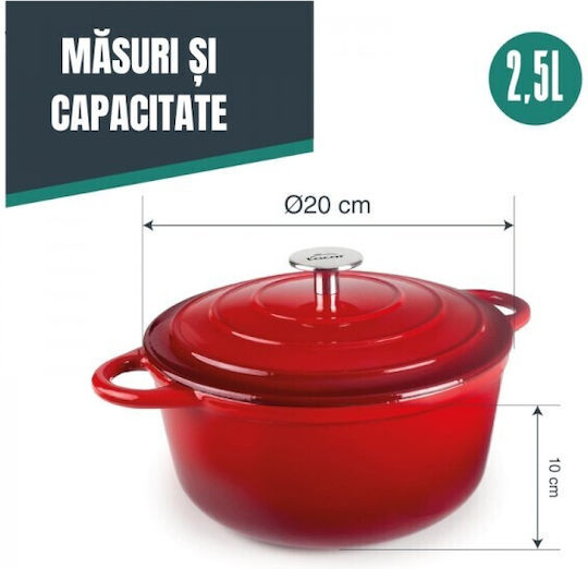 Lacor Дълбока Тенджера от Чугун 2.5л / 20см