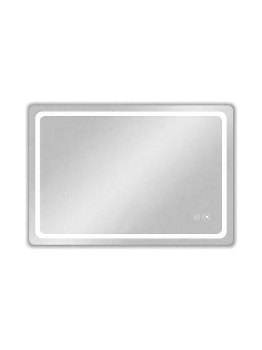 Bruno Bruno Rechteckiger Badezimmerspiegel LED Berührung aus Metall 60x80cm