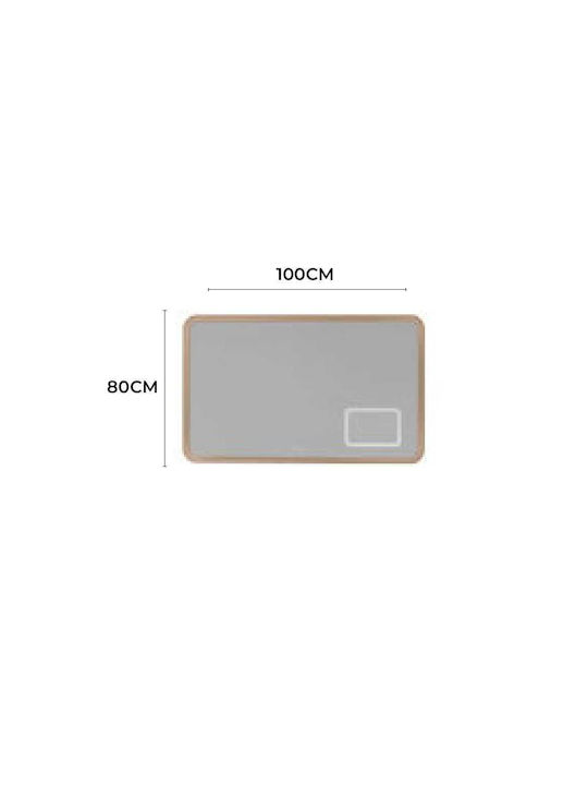 Imex Duomo Vergrößerung Quadratischer Badezimmerspiegel LED Berührung 100x80cm Weiß
