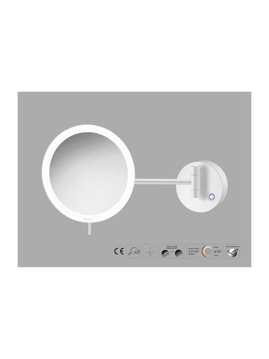 Sanco MRLED-705 Mărire Oglindă de Baie Rotundă Lumini LED 20x20cm Bronz