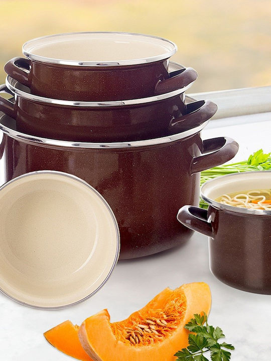 Orion Brown Deep Stainless Steel Pot 11.5lt