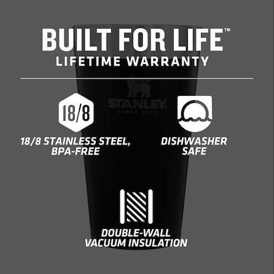 Stanley Glass Thermos Stainless Steel 470ml Peach Rose