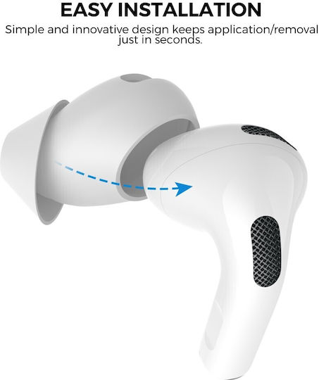 Apple AirPods 4 Ahastyle Pt66-4 Replacement Silicone Covers 1 Pair White