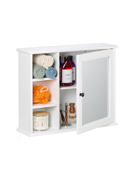 Relaxdays Bathroom Mirror with Cabinet 48x60cm White