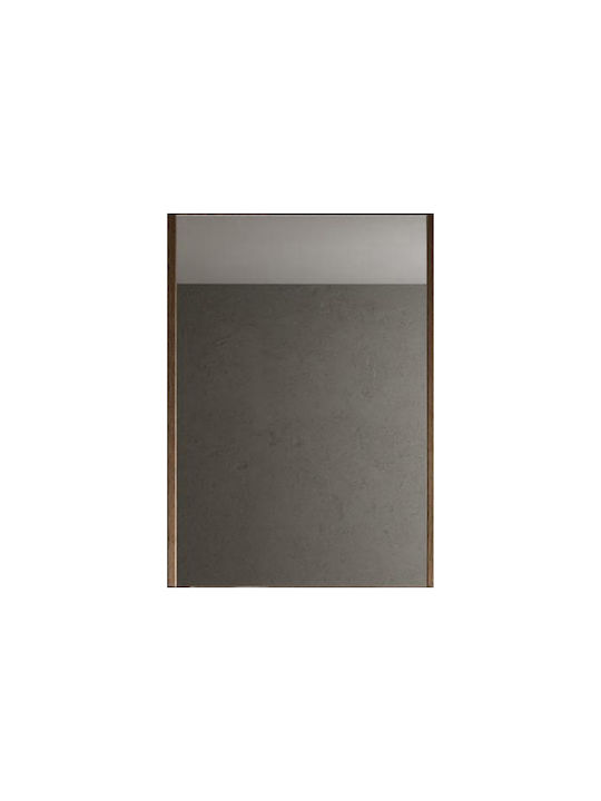 Martin Καθρέπτης Μπάνιου από Plywood με Ράφι & Ντουλάπι 60x70cm Καφέ