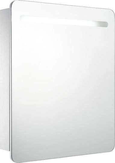 vidaXL Rectangular Bathroom Mirror Led made of MDF with Cabinet 68x80cm White