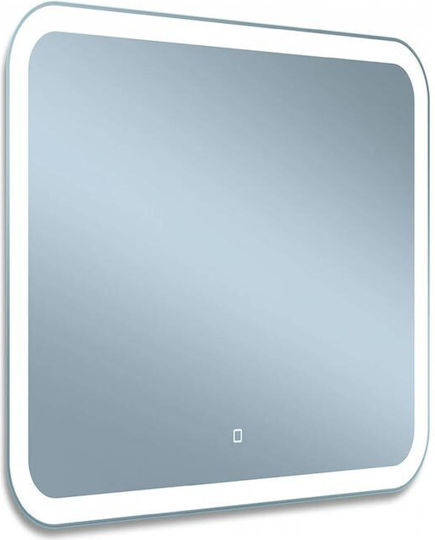 Prima80x60 Καθρέπτης Αφής από Μέταλλο 80x60cm Λευκός