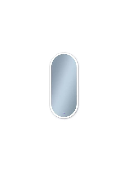Oval Oglindă de Baie Lumini LED Atingere 45x105cm Alb