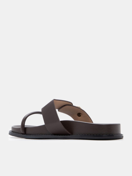 Damen Flatforms Braune Sandalen
