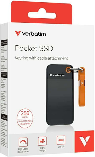 Verbatim Pocket USB 3.2 Externe Festplatte 256GB M.2 Schwarz / Orange