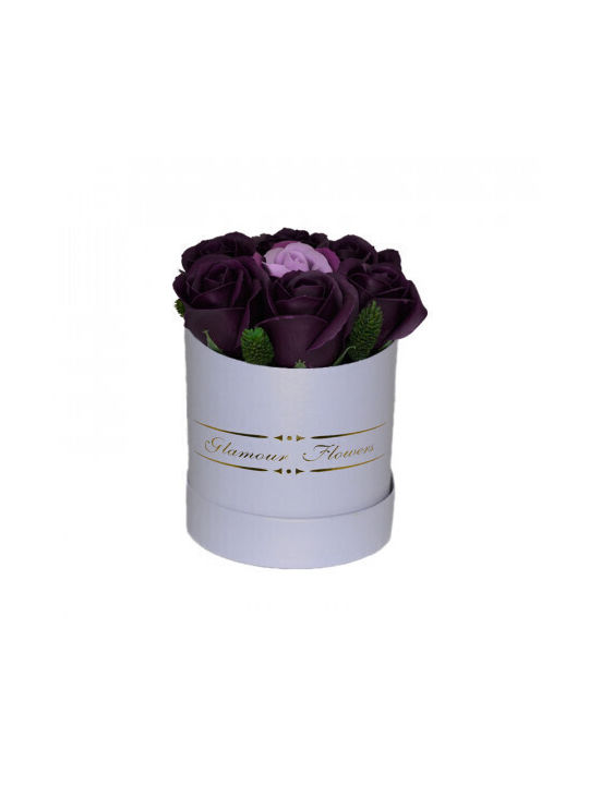 Glamour Flower Floral Arrangement Round Box 7 Soap Roses Glamour Flower Floral Arrangement Round Box 7 Soap Roses