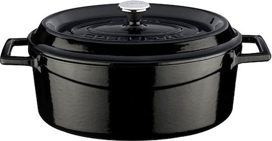 Lava Oală olandeză Ovală Fontă Black 27x21cm 1buc