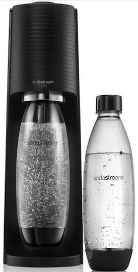 Sodastream Terra Black Carbonator Set + Pink Co2 Cartridge 2 Fuse 1l Bottles Mirinda Syrup