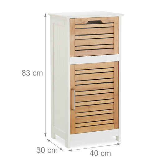 Relaxdays Bathroom Cabinet 40x30x83cm White