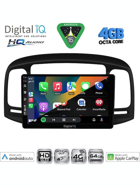 Digital IQ Car Audio System for Hyundai Accent 2005-2012 (Bluetooth/USB/WiFi/GPS/Apple CarPlay/Android Auto) with 9" Touch Screen