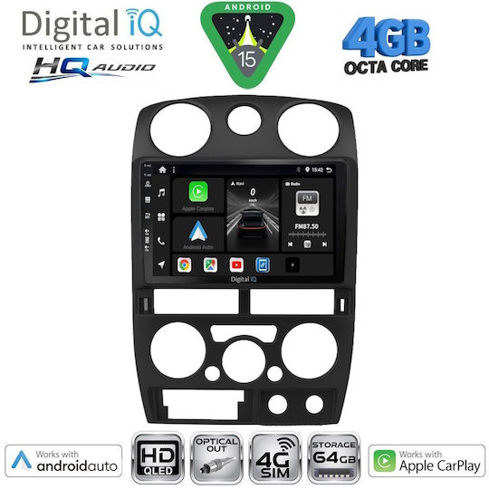 Digital IQ Ηχοσύστημα Αυτοκινήτου Isuzu D-Max 2002-2008 (Bluetooth/USB/WiFi/GPS/Apple-Carplay/Android-Auto) με Οθόνη Αφής 9"