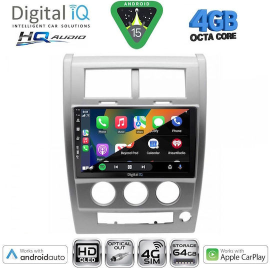 Digital IQ Car Audio System for Jeep Cherokee / Liberty 2007-2014 (Bluetooth/USB/WiFi/GPS/Apple CarPlay/Android Auto) with 10" Touch Screen