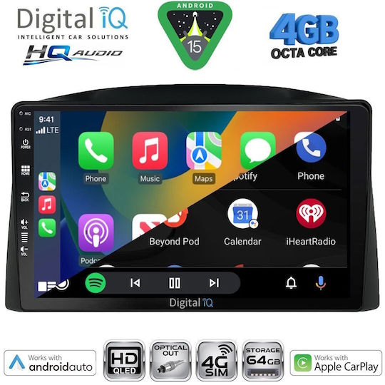 Digital IQ Car Audio System for Jeep Grand Cherokee 2005-2007 Bluetooth USB WiFi GPS Apple CarPlay Android Auto with 10" Touch Screen