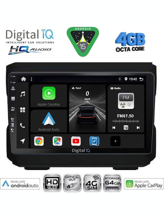 Digital IQ Car Audio System for Jeep Cherokee / Liberty 2007-2014 (Bluetooth/USB/WiFi/GPS/Apple CarPlay/Android Auto) with 10" Touch Screen