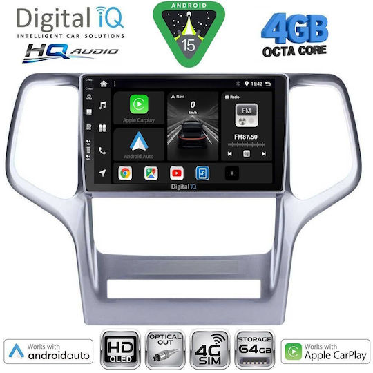Digital IQ Car Audio System for Jeep Grand Cherokee 1999-2004 (Bluetooth/USB/WiFi/GPS/Apple CarPlay/Android Auto) with 9" Touch Screen