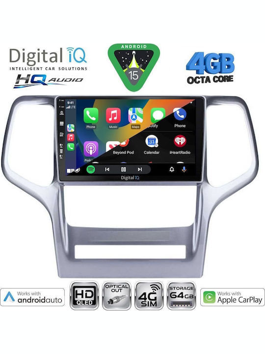 Digital IQ Car Audio System for Jeep Grand Cherokee 2011-2014 Bluetooth USB WiFi GPS Apple CarPlay Android Auto with 9" Touch Screen