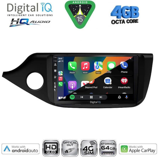 Digital IQ Car Audio System for Kia Ceed 2012-2018 Bluetooth USB WiFi GPS Apple CarPlay Android Auto with 9" Touch Screen
