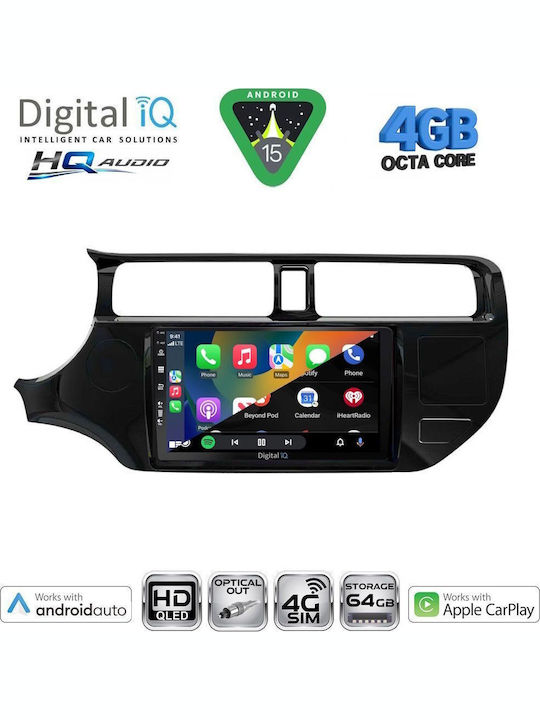Digital IQ Car Audio System for Kia Rio 2012-2015 Bluetooth USB WiFi GPS Apple CarPlay Android Auto with 9" Touch Screen
