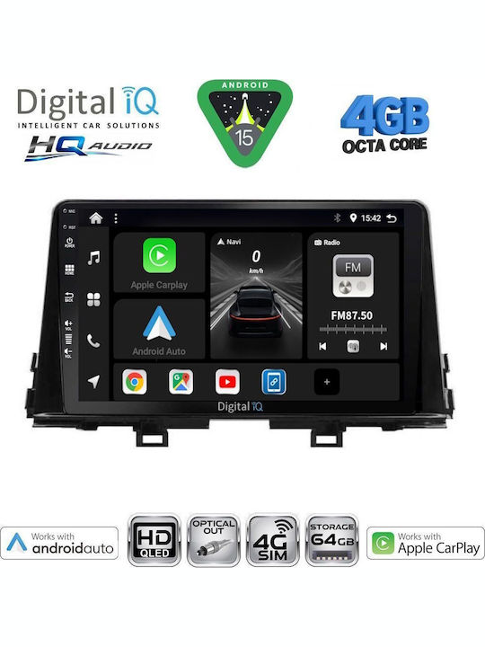 Digital IQ Car Audio System for Kia Rio 2005-2011 Bluetooth USB WiFi GPS Apple CarPlay Android Auto with 9" Touch Screen