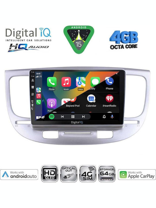 Digital IQ Car Audio System for Kia Rio 2005-2011 Bluetooth USB WiFi GPS Apple CarPlay Android Auto with 9" Touch Screen
