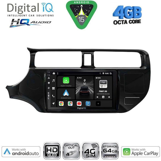 Digital IQ Car Audio System for Kia Rio 2005-2011 Bluetooth USB WiFi GPS Apple CarPlay Android Auto with 9" Touch Screen