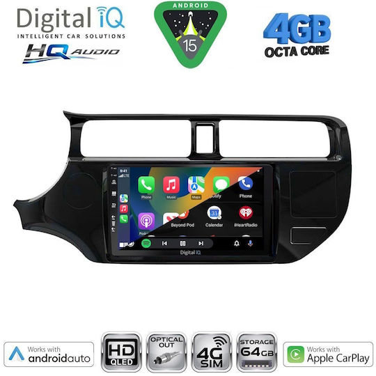 Digital IQ Car Audio System for Kia Rio 2005-2011 Bluetooth USB WiFi GPS Apple CarPlay Android Auto with 9" Touch Screen