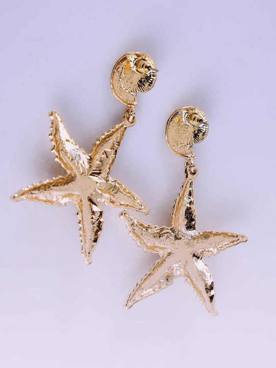 Celestino Women's Dangle Earrings Starfish Gold-colored