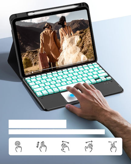 Flip Cover cu Tastatură Neagră (iPad 10, 10,9 și 2022)