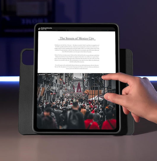 Flip Cover Rotativă Neagră (Ipad Pro 12,9 5-a/6-a Generație)