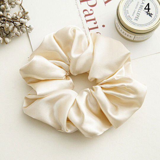 Scrunchie Clasic Pentru Păr Din Mătase Uni Ivoire Minimalist