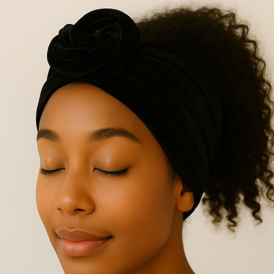 Banner Style Turban Casual Haar Stirnbänder In Solidem Samt Modern Schwarz