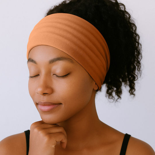 Crossed Hair Banner In Soft Cotton Refined Solid Coffee