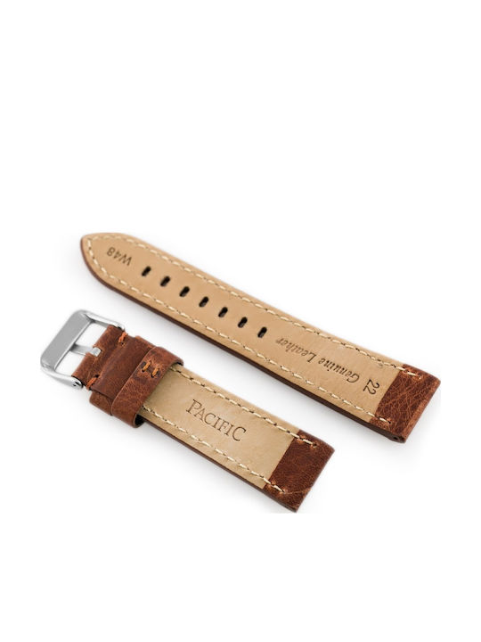 Pacific Leather Strap Brown 22mm