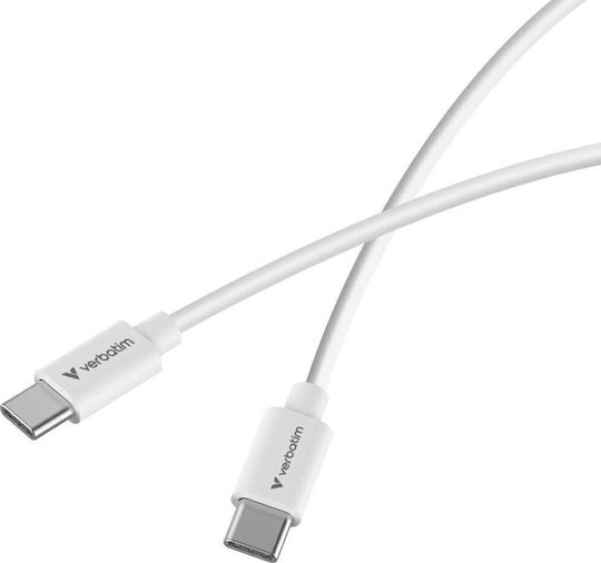 Verbatim USB 2.0 Cable USB-C male - USB-C 100W Λευκό 3m 32409