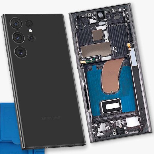 Clappio Înlocuire Cadru Central Părți De Mijloc Pentru Telefoane Mobile Samsung Galaxy S23 Ultra Negru