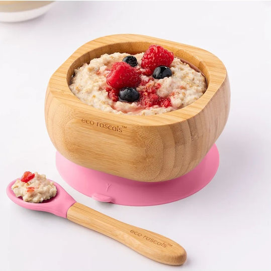 Eco Rascals Bamboo Feeding Set with Anti-Slip Base Beige 2pcs