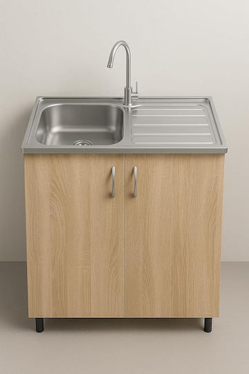 Deante Chiuvetă Bucătărie Drop-In Inox cu Robinet 80x50cm Gri