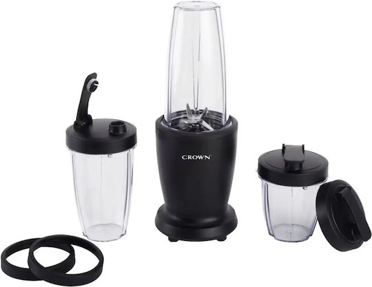 Crown Μπλέντερ με Πλαστική Κανάτα 540 ml 300W Inox CTB-1000