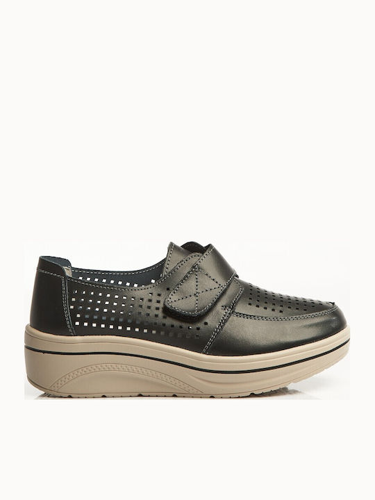 Leder Damen Mokassins in Schwarz Farbe