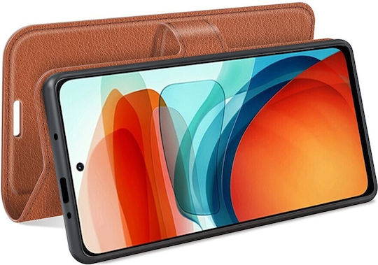 Tel1 Xiaomi Poco X3 GT Litchi Texture Horizontal Flip Book Case Brown