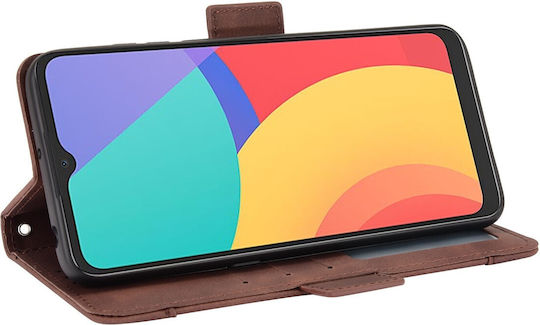 Tel1 Tcl 20y Alcatel 1s 2021 Skin Feel Калъф Книга Кафяв