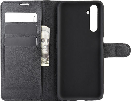 Tel1 Realme 6 Pro Litchi Texture Θήκη Βιβλίο Black